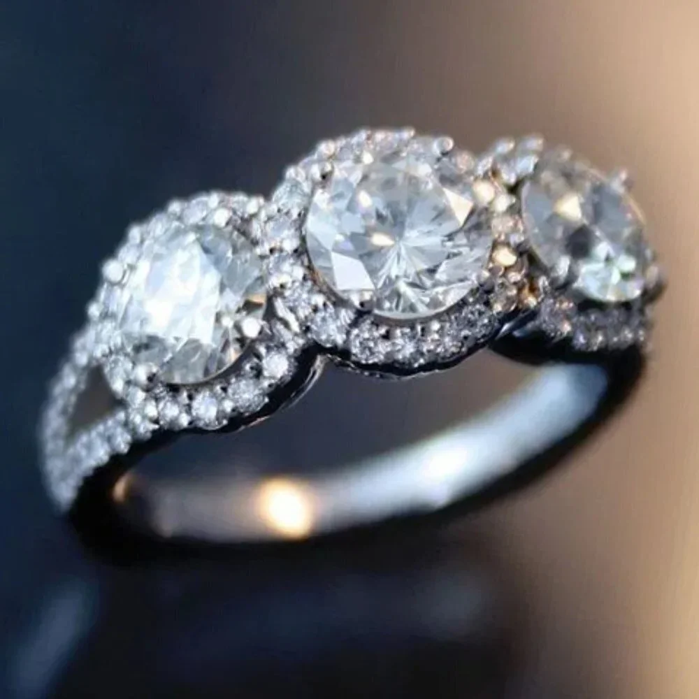 😍Big Round Dainty Aristocracy Fashion Silver Romantic Eternity Ring, K981